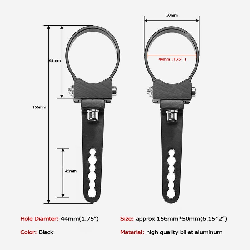MOTLTECH Bull Bar LED Light Mounts - 1.75" Tube Clamps, 2pcs for Off Road Lights - Image 2